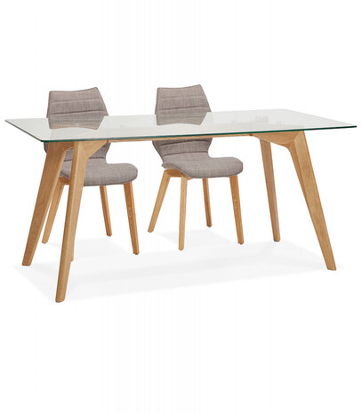 Glazen design eettafel 'SALTO' - 180x90 cm