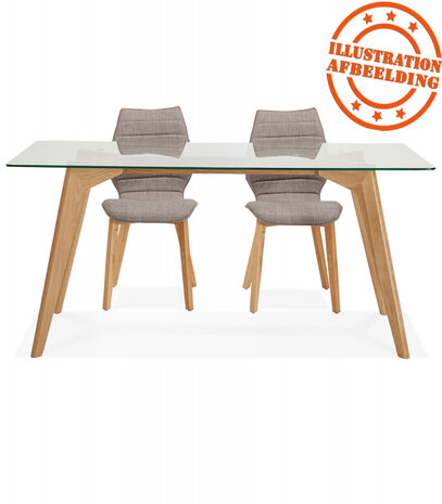 Glazen design eettafel 'SALTO' - 180x90 cm