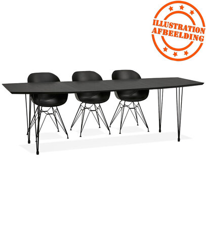 Zwarte uitschuifbare eetkamer-/vergadertafel 'MOTUS' - 170(270)x100 cm