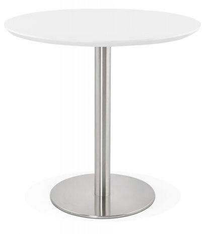Kleine ronde bureautafel / eettafel 'INDIANA' wit - Ø 90 cm