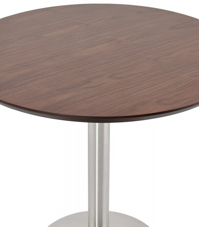 Kleine ronde bureautafel / eettafel 'INDIANA' met notenhouten afwerking - Ø 90 cm