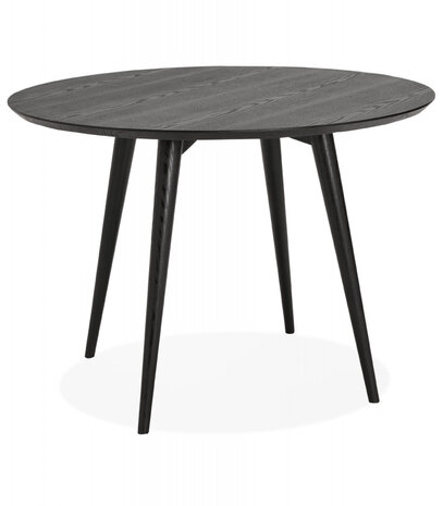 Ronde eettafel ‘SWEDY' van zwart hout - Ø 120 cm