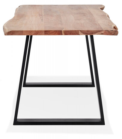 Industriële eettafel 'RAFA' van massief hout en metaal - 160x90 cm