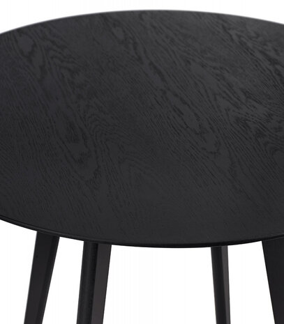 Zwarte ronde keukentafel 'MIDY' in Scandinavische stijl - ø 90 cm