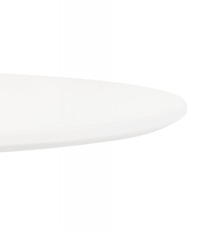 Ronde designtafel 'CHIVA' van hout en wit metaal - Ø 80 cm