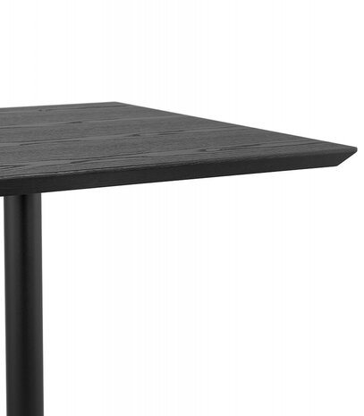 Vierkante design tafel 'SUMO' in zwart hout en metaal - 70x70 cm