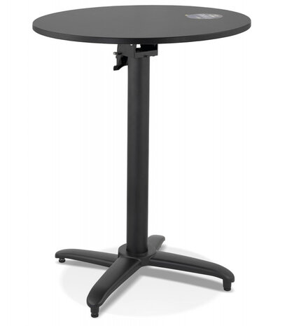 Opvouwbare ronde zwarte terrastafel 'NOCTALI' - Ø 68 cm
