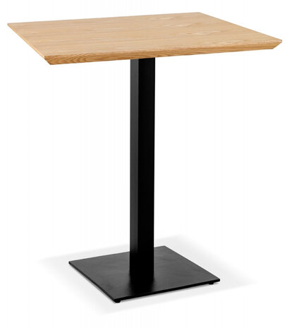 Vierkant eettafeltje 'REGIS' van natuurlijk afgewerkt hout en zwart gietijzer - 70x70 cm