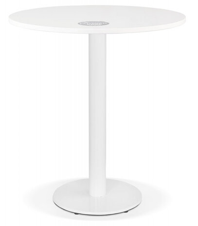 Rond eettafeltje 'LUCETTE' van hout en wit gietijzer - Ø 68 cm
