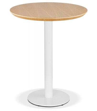 Rond eettafeltje 'BASTILLE' van natuurlijk afgewerkt hout en wit gietijzer - Ø 60 cm