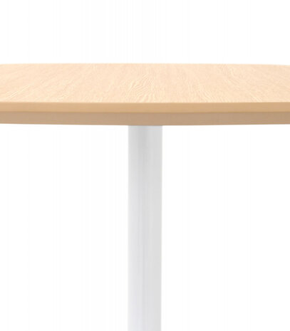 Kleine eettafel 'PATATI' in hout met natuurlijke afwerking en wit metaal - 60X60 CM