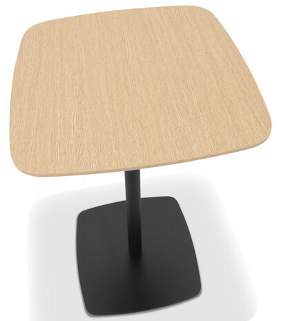 Kleine eettafel 'PATATI' in hout met natuurlijke afwerking en zwart metaal - 60X60 CM