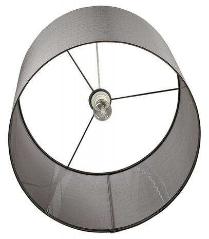 Ronde hanglamp 'BUNGEE' met grijze lampenkap