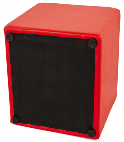 Poef 'CUBE' in rood kunstleer
