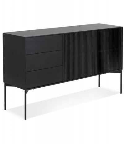 Design opbergmeubel 'CONVIV' van zwart hout