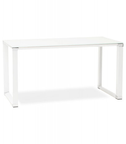 Design recht bureau 'XLINE' van wit glas - 160x80 cm