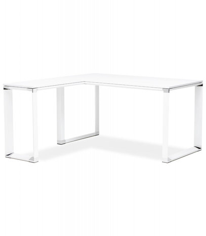 Design hoekbureau 'XLINE' 160 van wit hout (hoek naar keuze) - 160 cm