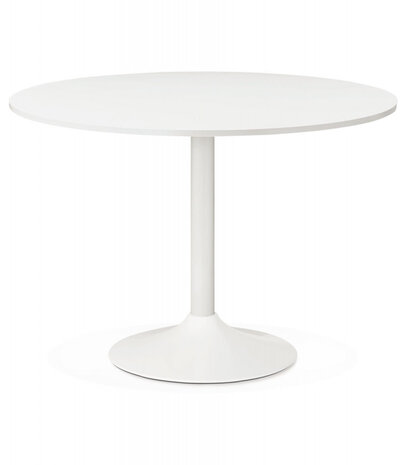 Ronde, witte bureau-/eettafel 'ORLANDO' - Ø 120 cm