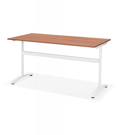 Grote rechte bureau 'CRYPTO' in Walnoot-houtafwerking - 160x80 cm