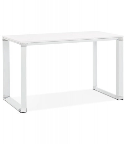 Klein recht directiebureau 'XLINE' in wit hout - 140x70 cm