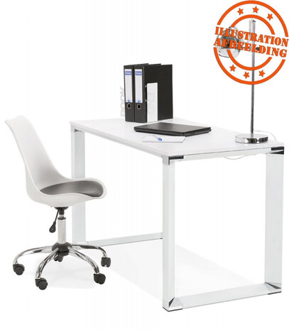 Klein recht directiebureau 'XLINE' in wit hout - 140x70 cm