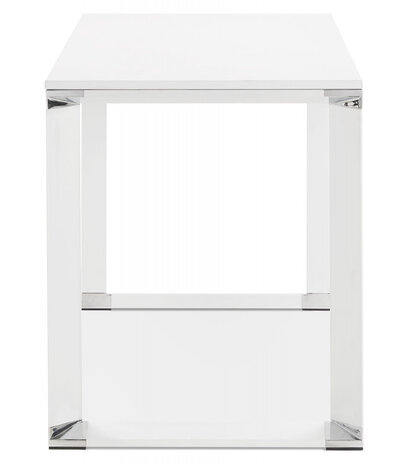 Klein recht directiebureau 'XLINE' in wit hout - 140x70 cm
