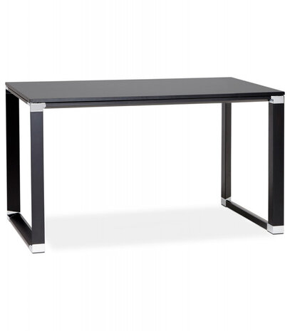 Klein recht directiebureau 'XLINE' in zwart hout - 140x70 cm