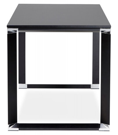 Klein recht directiebureau 'XLINE' in zwart hout - 140x70 cm