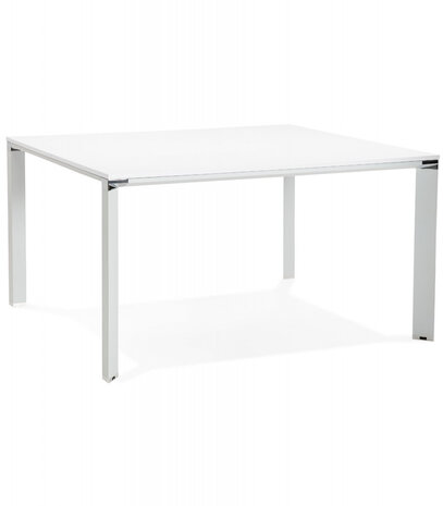 Witte vergadertafel / bench-bureau 'XLINE SQUARE' - 160x160 cm