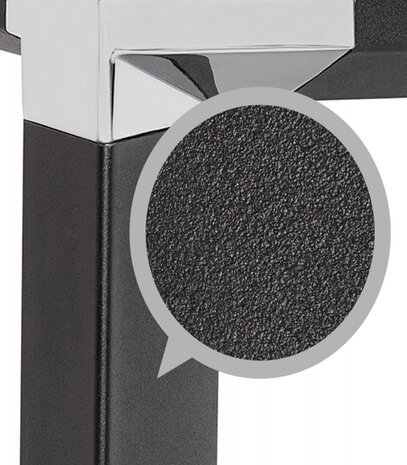 Klein recht designbureau 'XLINE' uit zwart glas - 140x70 cm