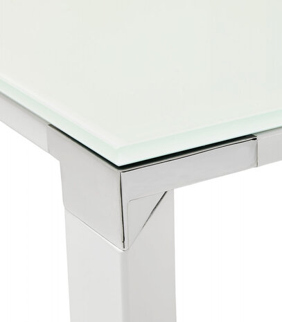 Design vergadertafel/eettafel 'XLINE' van wit glas - 200x100 cm