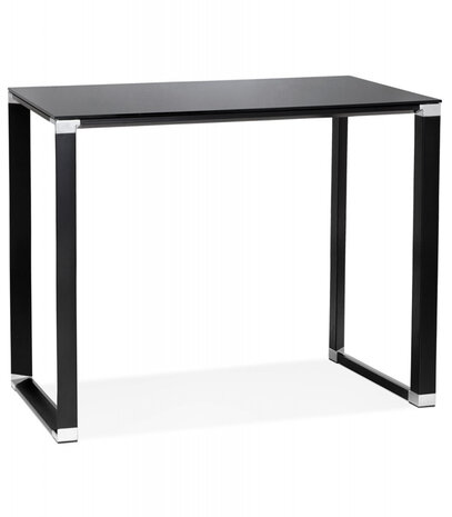 Hoge tafel/bureau van zwart glas 'XLINE HIGH TABLE' - 140x70 cm