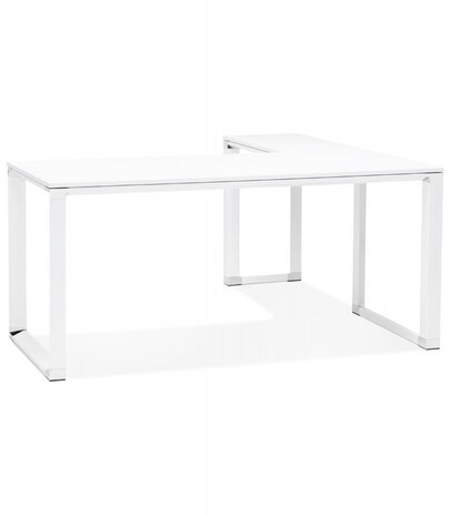 Groot hoekbureau van wit hout 'XLINE' (hoek naar keuze) - 200 cm