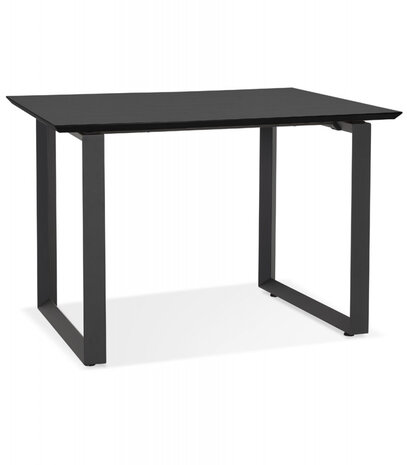 Rechte directiebureau 'GIMINI' van hout en zwart metaal - 130x70 cm