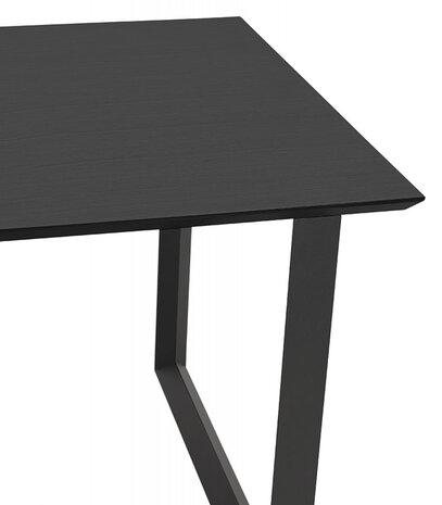 Rechte directiebureau 'GIMINI' van hout en zwart metaal - 130x70 cm