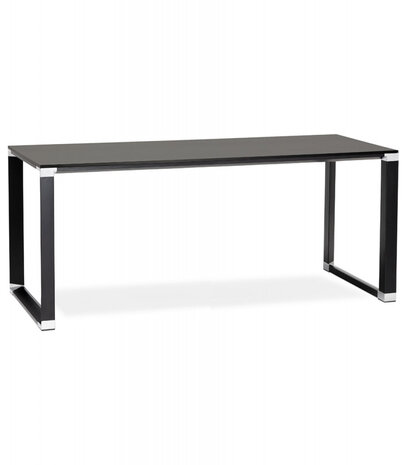 Groot recht directiebureau 'XLINE' in zwart hout - 200x100 cm