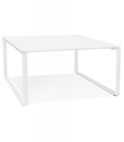 Witte vergadertafel / bench-bureau 'BAKUS SQUARE' - 140x140 cm