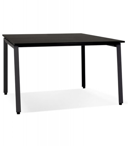 Zwarte vergadertafel/benchbureau 'AMADEUS SQUARE' - 160x160 cm