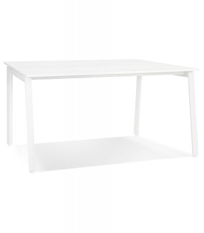 Witte vergadertafel/benchbureau 'AMADEUS SQUARE' - 160x160 cm