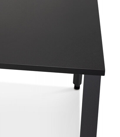 Rechte design bureau 'AMADEUS' van hout en zwart metaal - 160x80 cm