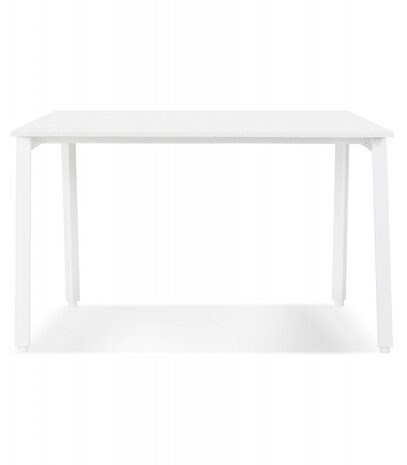 Rechte design bureau 'AMADEUS' van hout en wit metaal - 160x80 cm