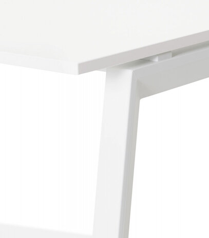 Rechte design bureau 'AMADEUS' van hout en wit metaal - 160x80 cm