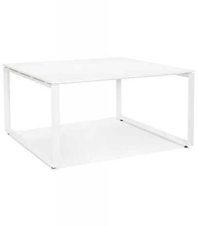 Witte vergadertafel / bench-bureau 'BAKUS SQUARE' - 160x160 cm
