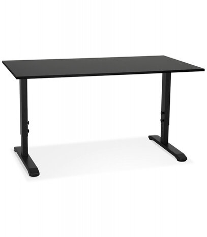 In hoogte verstelbare zwarte bureau 'OSMOSE' - 160x80 cm