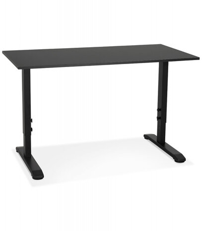 In hoogte verstelbare zwarte bureau 'OSMOSE' - 140x70 cm