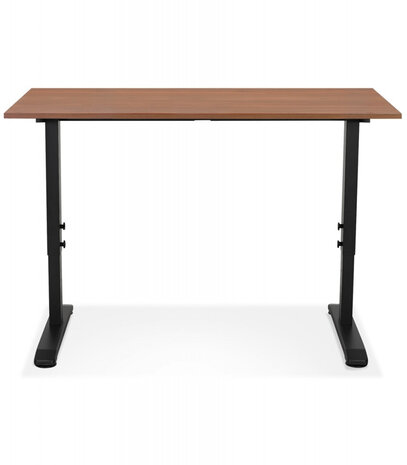 In hoogte verstelbare bureau 'OSMOSE' van notenhout en zwart metaal - 140x70 cm