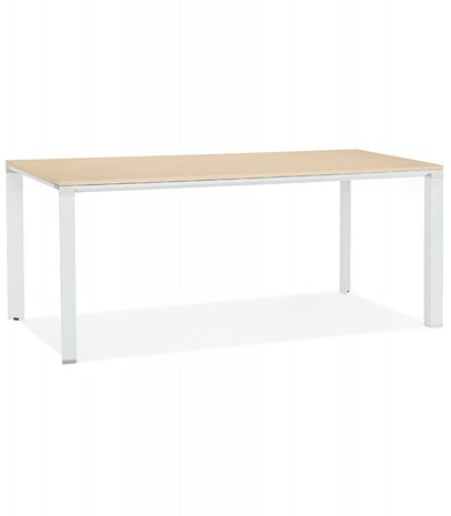 Design vergader- / eettafel 'XLINE' 200 in natuurlijke houtafwerking met witte structuur - 200x100 cm