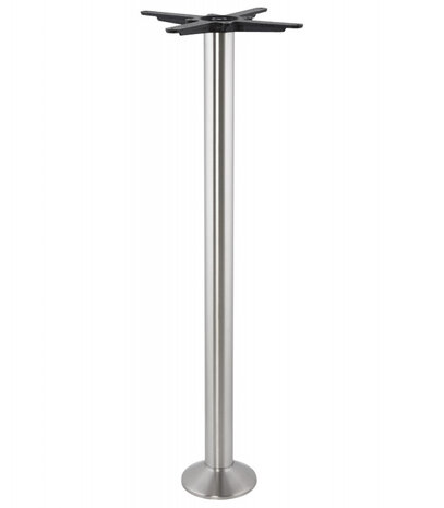 Tafelpoot 'PIKET' 110 cm in geborsteld metaal met ronde basis