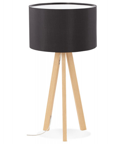 Tafellamp 'SPRING MINI' op driepoot met zwarte lampenkap in Scandinavische stijl