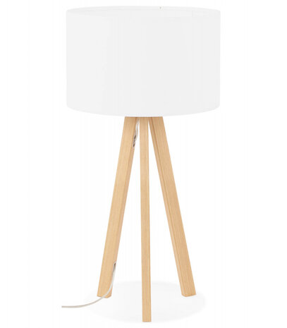 Tafellamp 'SPRING MINI' op driepoot met witte lampenkap in Scandinavische stijl